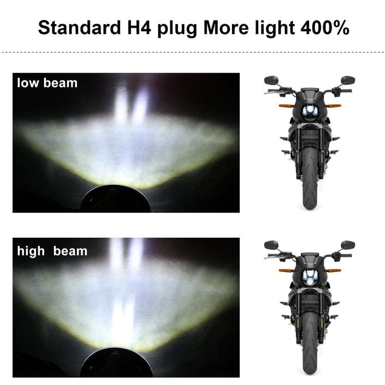 EagleVision DC9-30V 35W 6000K 4000LM 5.75 inch Round Motorcycle LED Headlight with Angel Eye for ...