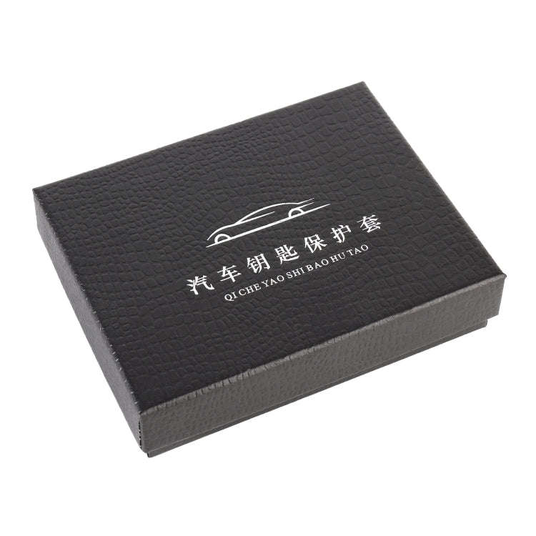 Car Flocking Plastic Square-shaped Key Protective Cover Two Buttons for Mercedes-Benz (Black)