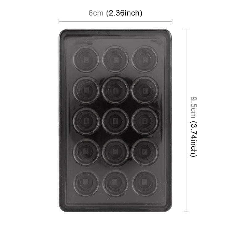 DC12V 1W Car Square Highlight Brake Lights Reversing Light with 15LEDs SMD-3528 (Black)