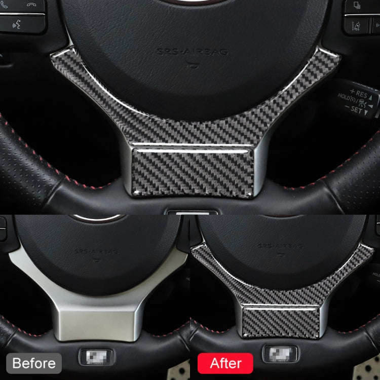 Car Carbon Fiber Steering Wheel Decorative Sticker for Lexus IS250 2013-, Left Drive