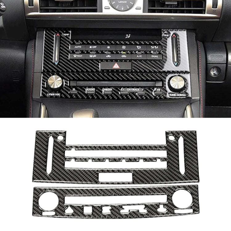 Car Carbon Fiber Air Conditioning CD Panel Decorative Sticker for Lexus IS250 2013-, Left Drive