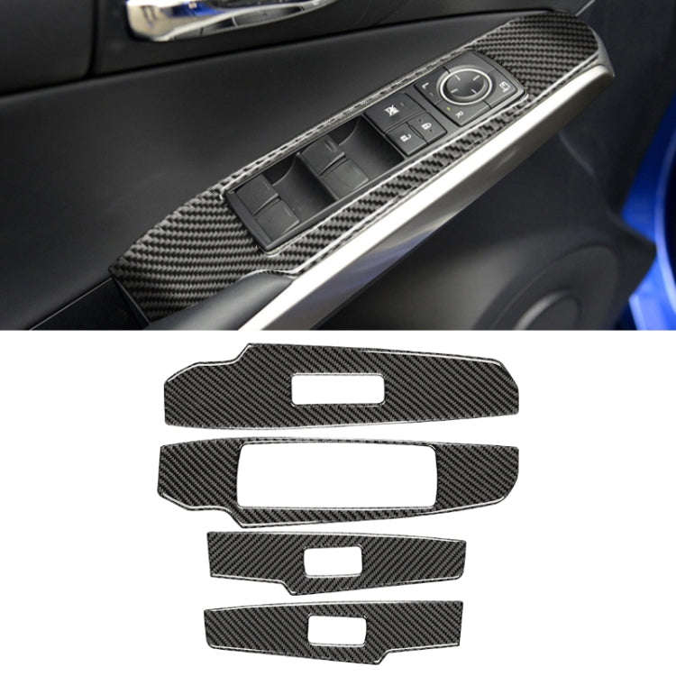 Car Carbon Fiber Window Glass Lifting Panel Button Decorative Sticker for Lexus IS250 2013-, Left...