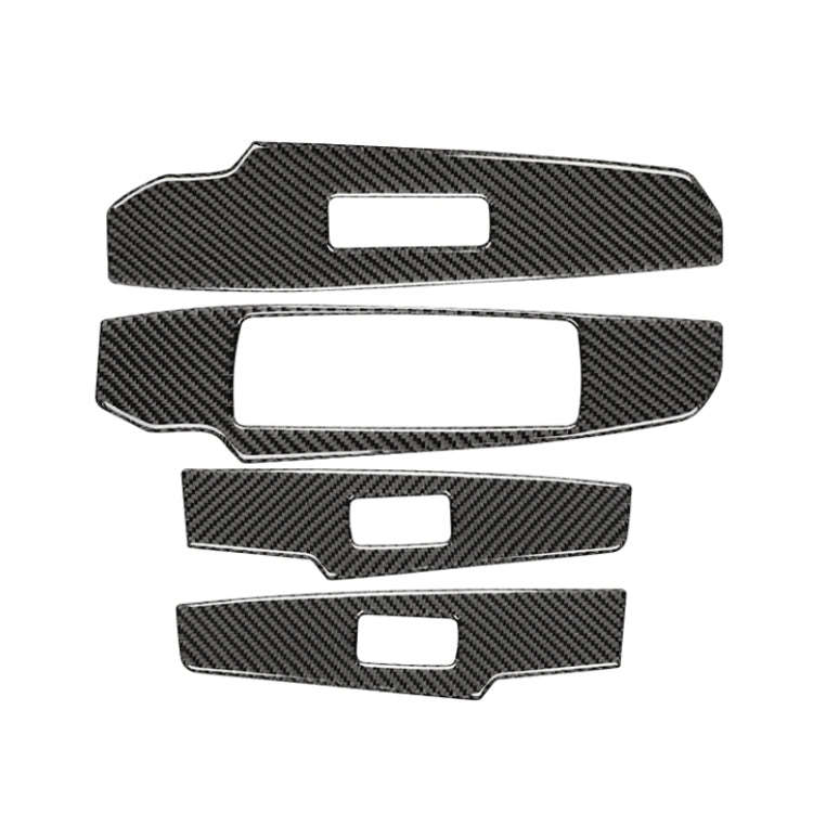 Car Carbon Fiber Window Glass Lifting Panel Button Decorative Sticker for Lexus IS250 2013-, Left...