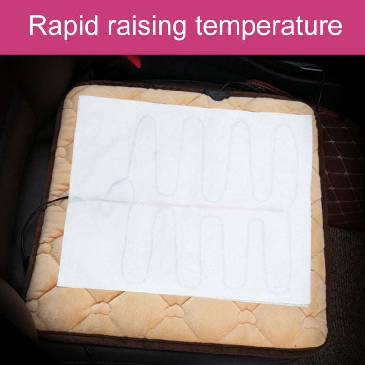 Car USB Seat Heater Cushion Warmer Cover Winter Heated Warm Mat, Style: Square (Coffee)