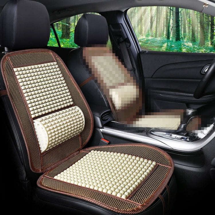 Car Seat Covers Summer Cool Imitation Wooden Beads Ventilation Breathable Seat Cushion(Beige)