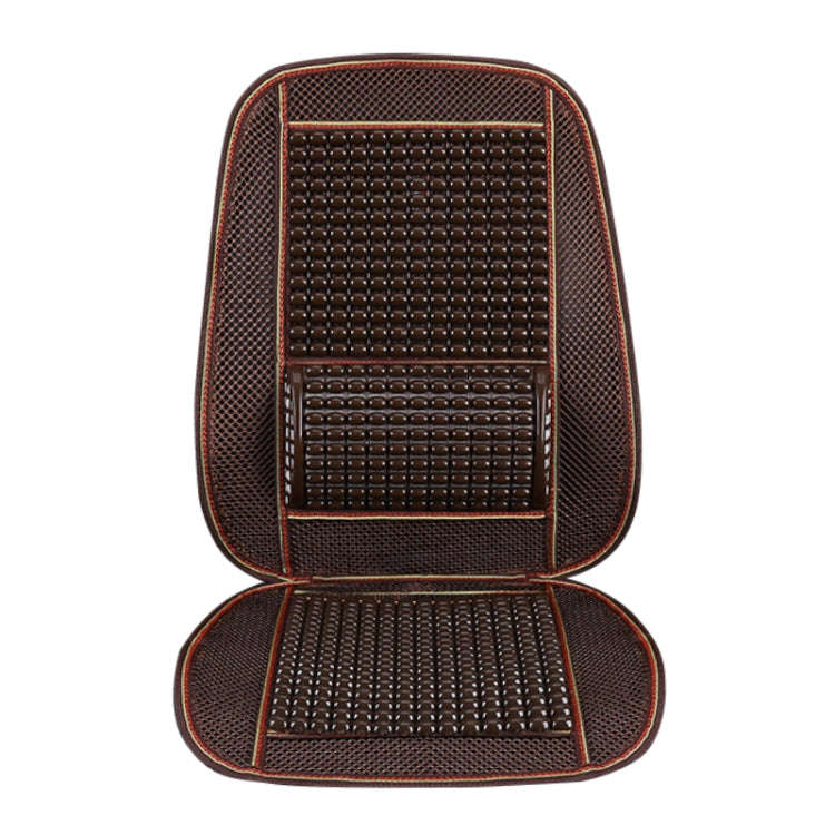 Car Seat Covers Summer Cool Imitation Wooden Beads Ventilation Breathable Seat Cushion(Beige)