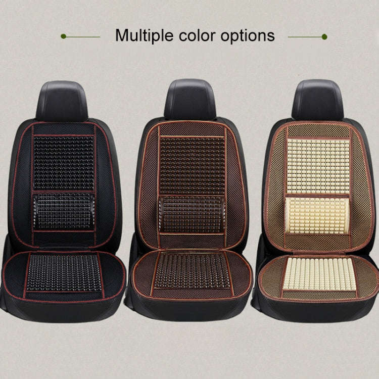 Car Seat Covers Summer Cool Imitation Wooden Beads Ventilation Breathable Seat Cushion(Beige)