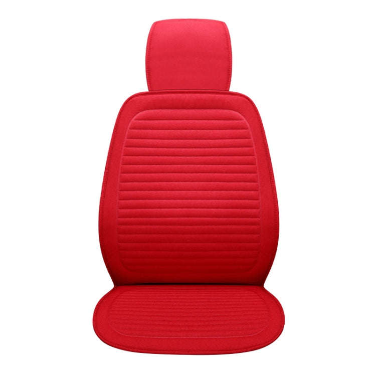 Car Four Seasons Linen Fabric Front Seat Cushion (Red)