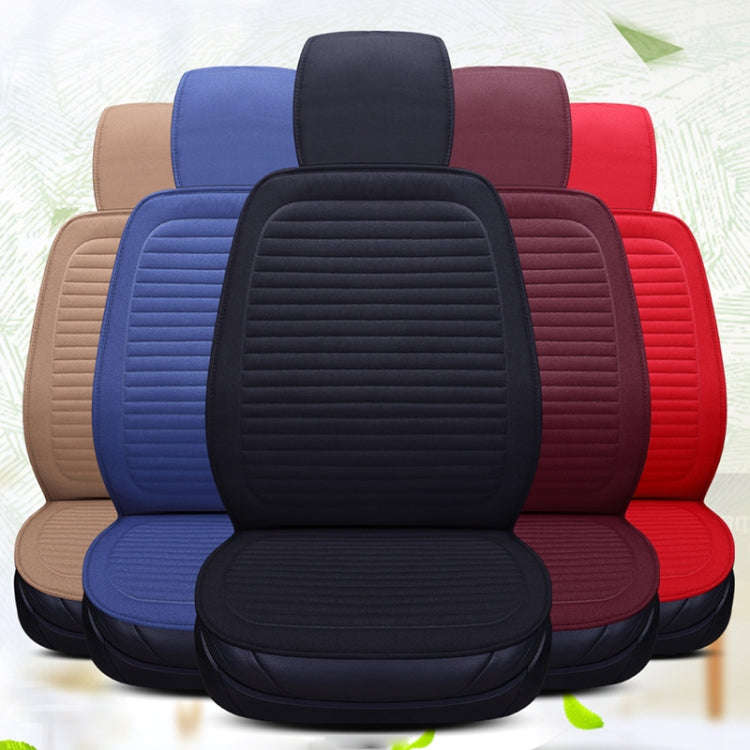 Car Four Seasons Linen Fabric Front Seat Cushion (Red)