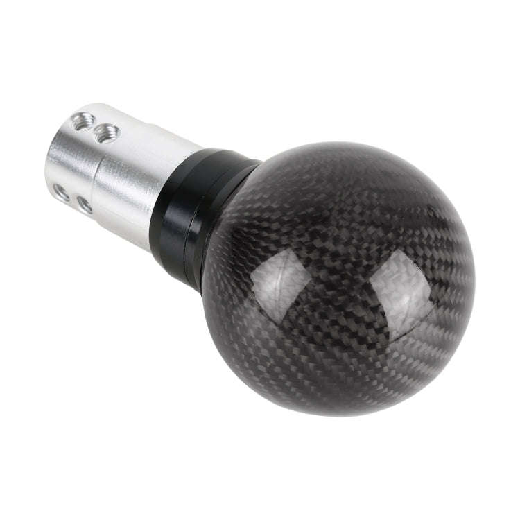 Universal Car Pressable Telescopic Carbon Fiber Gear Head Gear Shift Knob, Length: 9.5cm (Black)