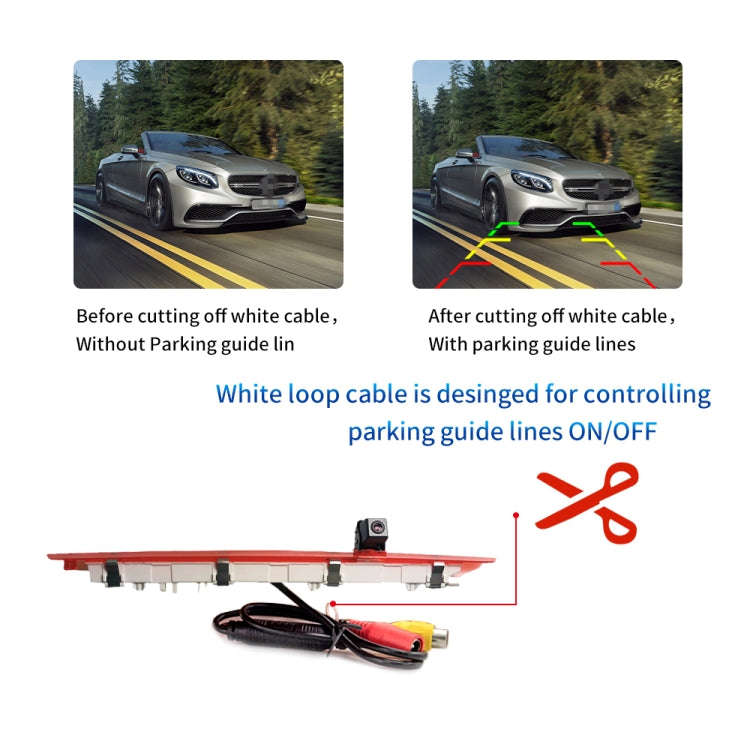 PZ468 Car Waterproof 170 Degree Brake Light View Camera + 7 inch Rearview Monitor for Mercedes-Be...
