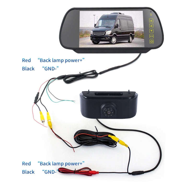 PZ469 Car Waterproof 170 Degree Brake Light View Camera + 7 inch Rearview Monitor for Nissan N200...