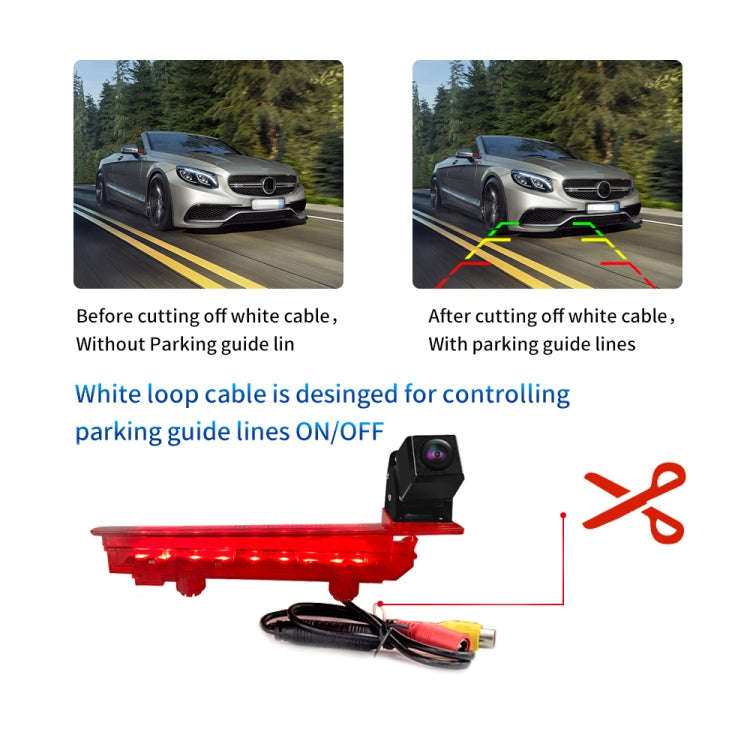 PZ470 Car Waterproof 170 Degree Brake Light View Camera + 7 inch Rearview Monitor for Volkswagen ...