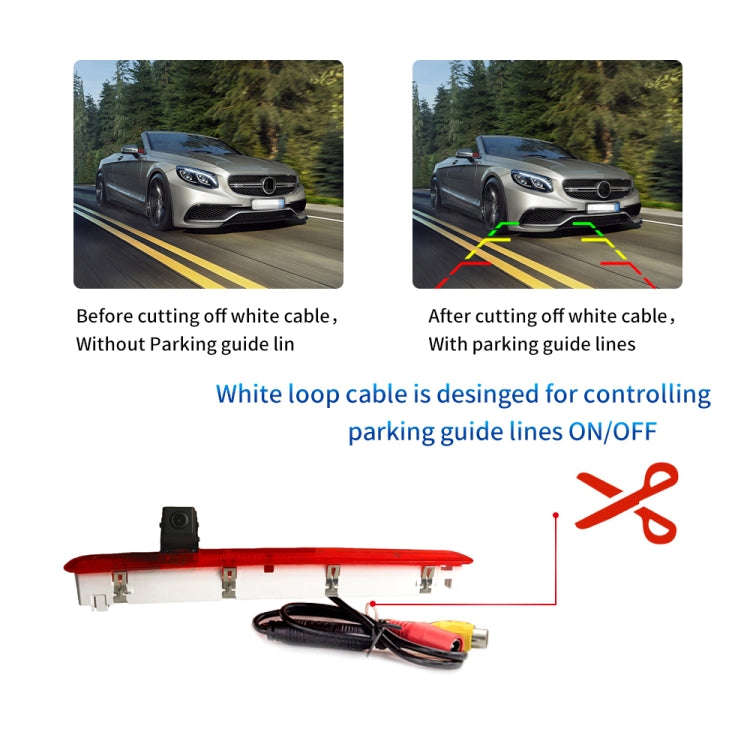 PZ473 Car Waterproof 170 Degree Brake Light View Camera + 7 inch Rearview Monitor for Volkswagen ...