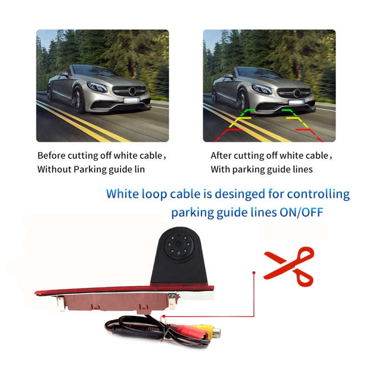PZ477 Car Waterproof 170 Degree Brake Light View Camera + 7 inch Rearview Monitor for Ford Transi...