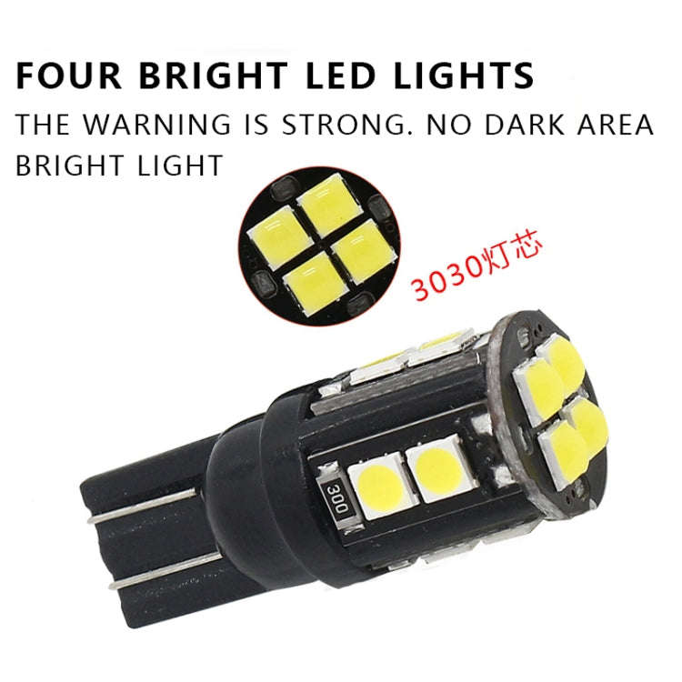 10 PCS T10/168/194 DC12V / 1W / 6000K / 60LM Car Decoding Clearance Lights with 12LEDs SMD-3030 L...