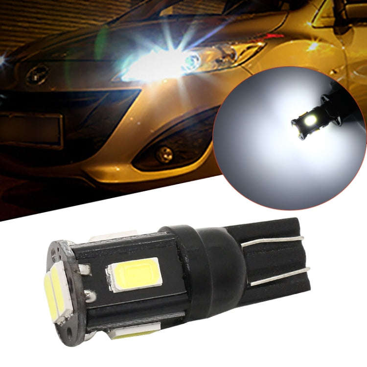 10 PCS T10 DC12V / 1.5W / 6000K / 80LM Car Decoding LED Clearance Lights with 6LEDs SMD-5630 Lamp...