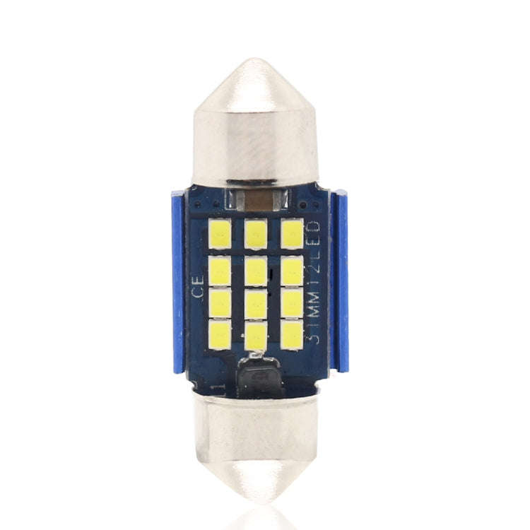 2pcs 31mm DC12-24V / 1W / 6000K / 60LM 12LEDs SMD Car Reading Lamp Dome Light