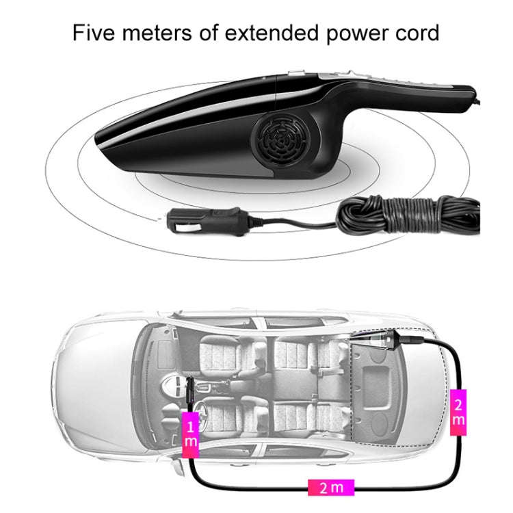 Eighth Generation Car Vacuum Cleaner 120W Wet and Dry Dual-use Strong Suction(Black)
