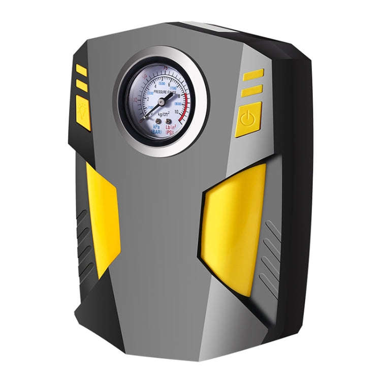 Car 12V Portable Inflatable Cylinder Pedal Pointer Air Pump with Light & Tool Box