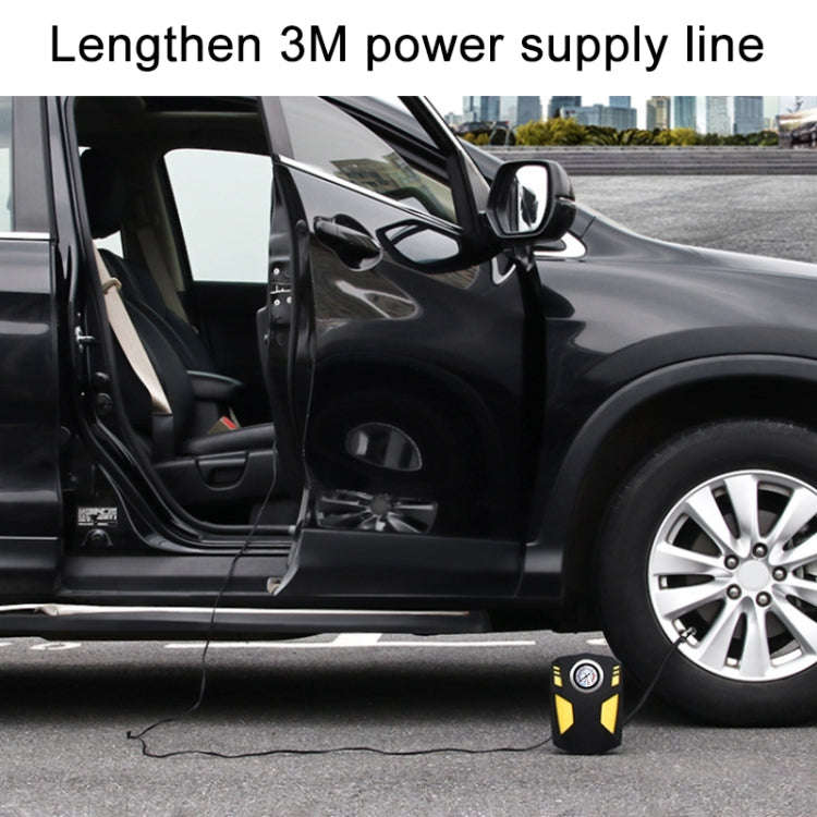 Car 12V Portable Inflatable Cylinder Pedal Pointer Air Pump with Light & Tool Box