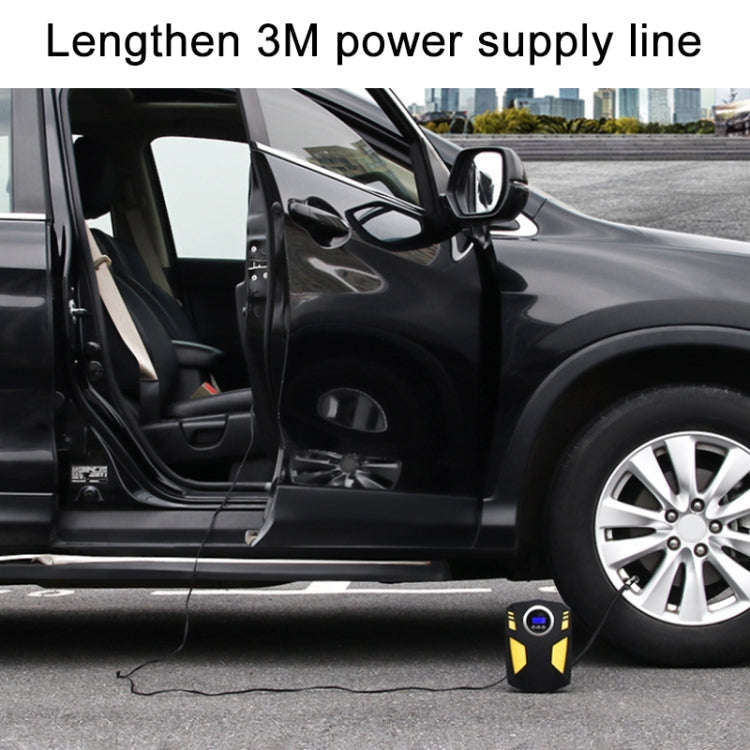 Car 12V Portable Inflatable Cylinder Pedal Digital Display Air Pump with Light & Tool Box