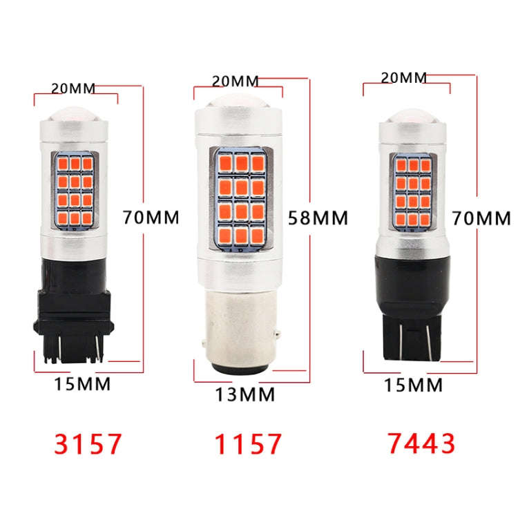 2 PCS 7443 DC12V / 2.2W Car Strobe Brake Lights with 42LEDs SMD-2835 Lamps(Red Light)
