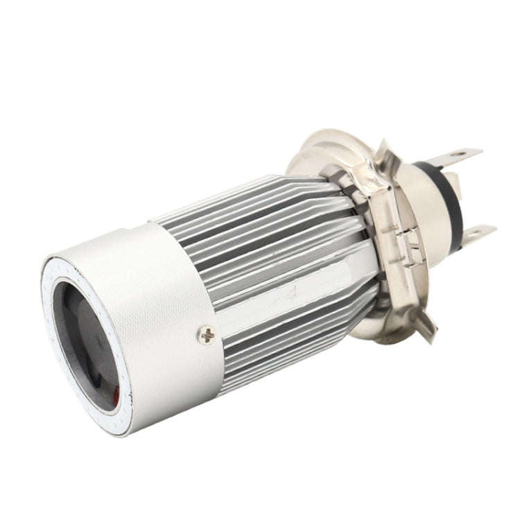 H4 DC12-80V / 20W / 6000K / 2000LM Motorcycle Headlight with Angel Eyes (Blue)