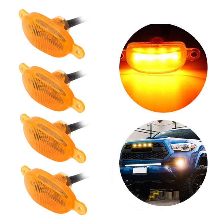DC12V / 6W 6 in 1 Front Grille Warning Light for Ford Raptor F150 2017-2019 (Black)