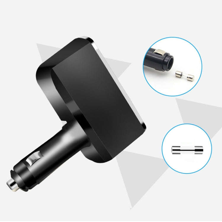 SHUNWEI SD-1909 80W 0.8A Car 2 in 1 USB Charger 90 Degree Free Rotation Cigarette Lighter (White)