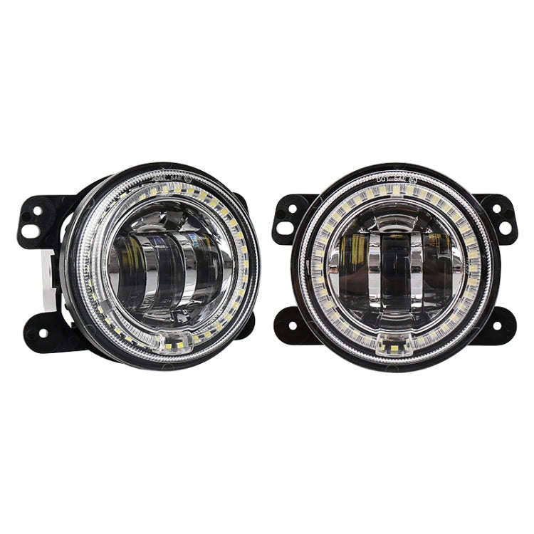 2 PCS DC12V-30V / 30W / 3A / 1440LM 12LEDs  4 inch Car LED Colorful Fog Light, Style: White Backg...