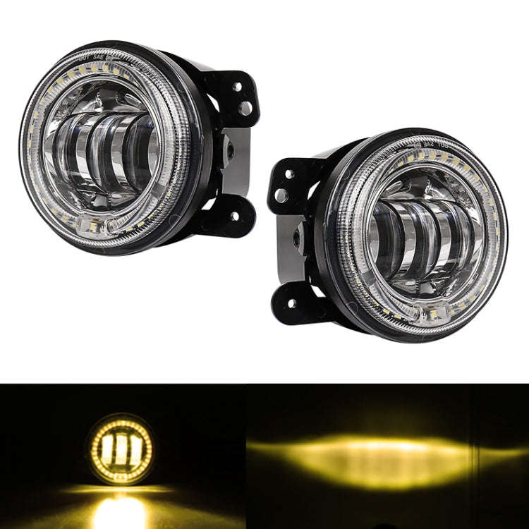2 PCS DC12V-30V / 30W / 3A / 1440LM 12LEDs  4 inch Car LED Colorful Fog Light, Style: White Backg...