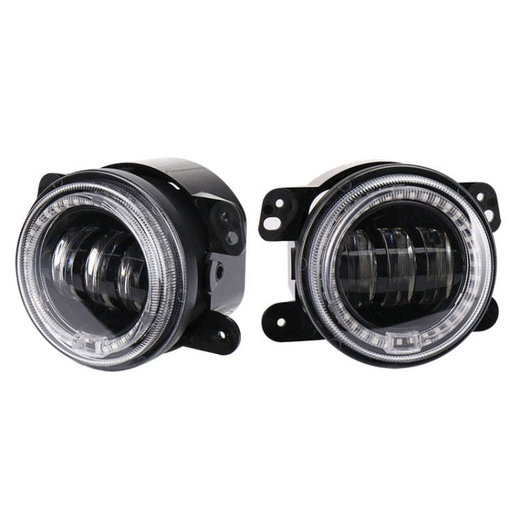 2 PCS DC12V-30V / 30W / 3A / 1440LM 12LEDs  4 inch Car LED Colorful Fog Light, Style: Black Backg...