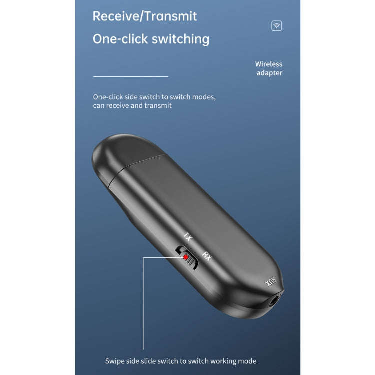 T-13 Bluetooth 5.0 LCD Digital Display Bluetooth Adapter Receiver Transmitter(Black)