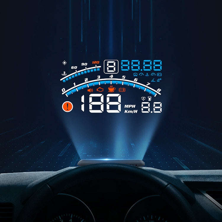 4E Car 5.5 inch OBD HUD Head-up Display Support Speed Alarm / Shift Reminder / Time Display