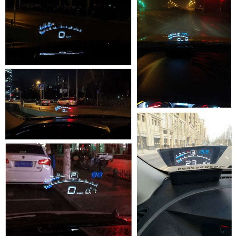 4E Car 5.5 inch OBD HUD Head-up Display Support Speed Alarm / Shift Reminder / Time Display