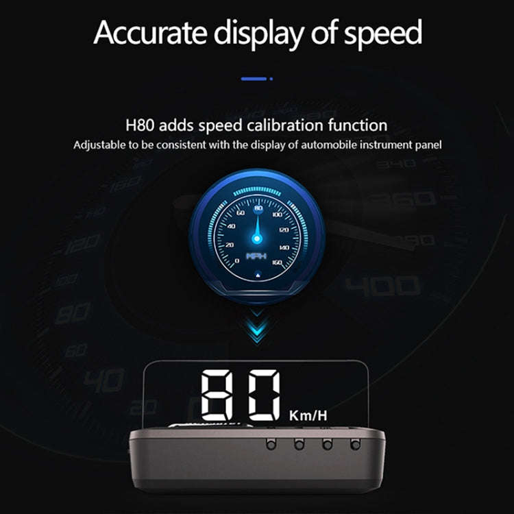 H80 Car 3.2 inch OBD HUD Head-up Display Support Engine Failure Alarm / Water Temperature Alarm V...