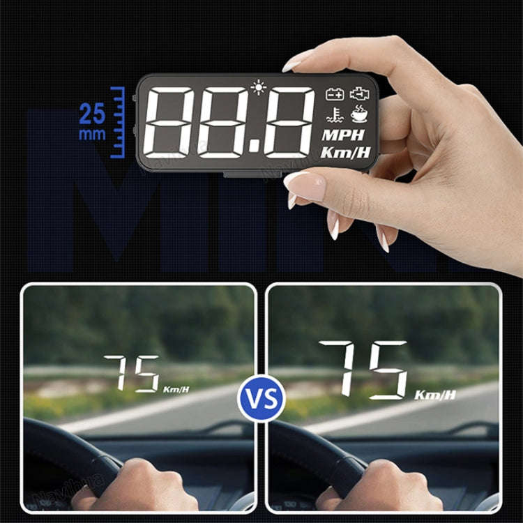 H80 Car 3.2 inch OBD HUD Head-up Display Support Engine Failure Alarm / Water Temperature Alarm V...
