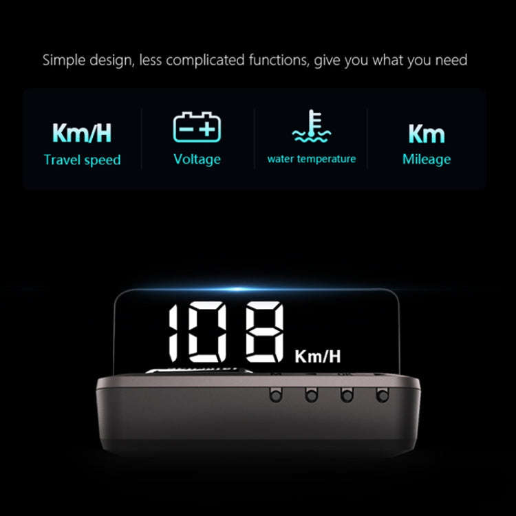 H80 Car 3.2 inch OBD HUD Head-up Display Support Engine Failure Alarm / Water Temperature Alarm V...