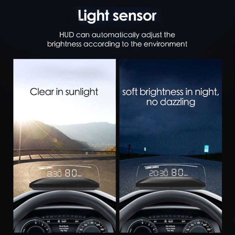 H402 Car 4 inch OBD Mode HUD Head-up Display Support Engine Failure Alarm / Water Temperature Ala...
