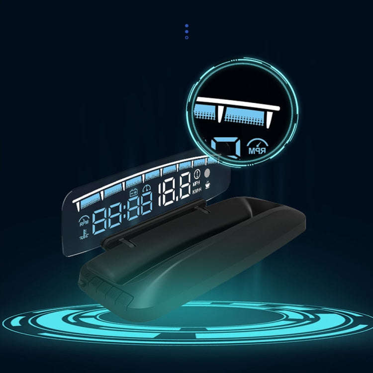 H402 Car 4 inch OBD Mode HUD Head-up Display Support Engine Failure Alarm / Water Temperature Ala...