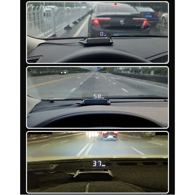 H408S Car 3.7 inch OBD Mode HUD Head-up Display Support Engine Failure Alarm / Water Temperature ...