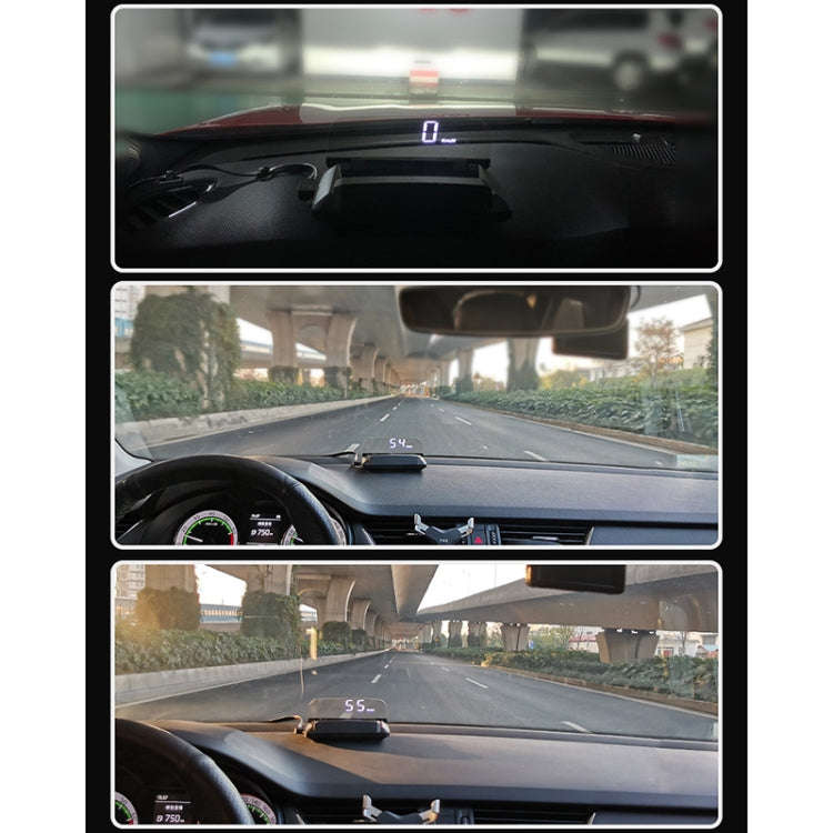 H408S Car 3.7 inch OBD Mode HUD Head-up Display Support Engine Failure Alarm / Water Temperature ...