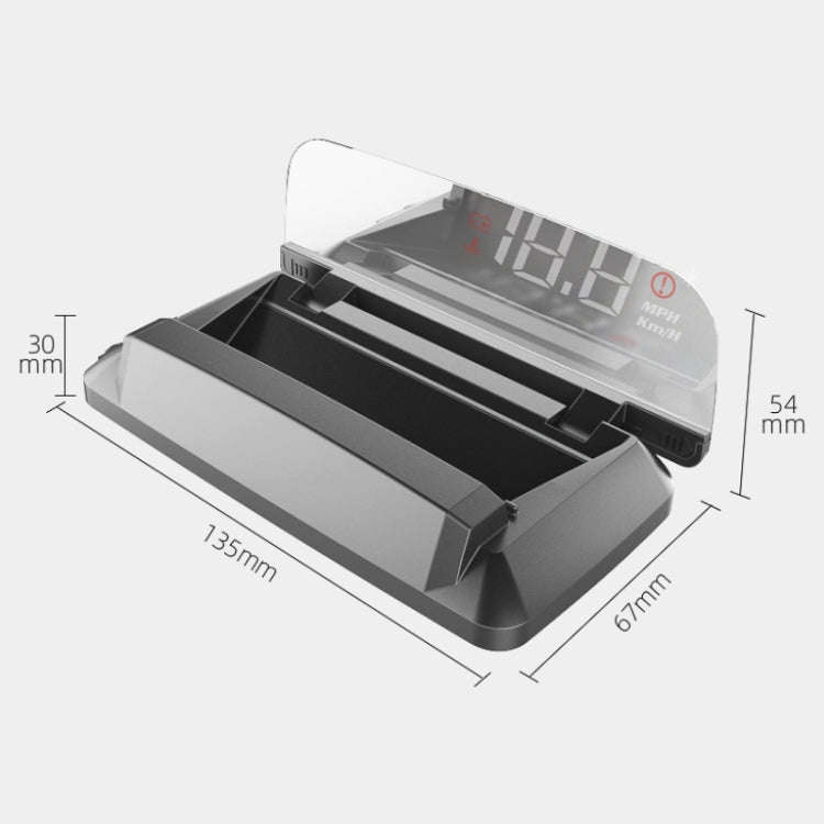 H408S Car 3.7 inch OBD Mode HUD Head-up Display Support Engine Failure Alarm / Water Temperature ...