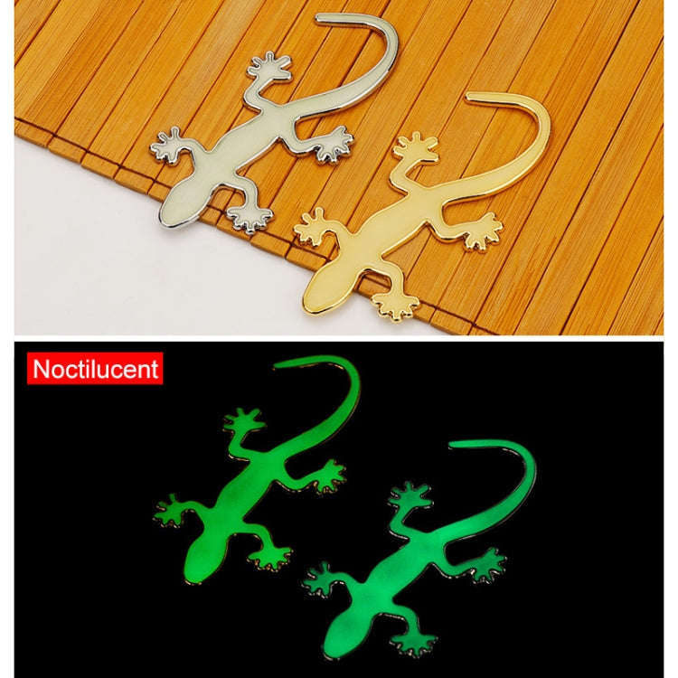 Gecko Shape Metal Car Luminous Decorative Sticker (Gold)