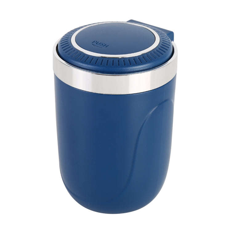 Portable Car Stainless Steel Liner Cigarette Ashtray with Light(Dark Blue)