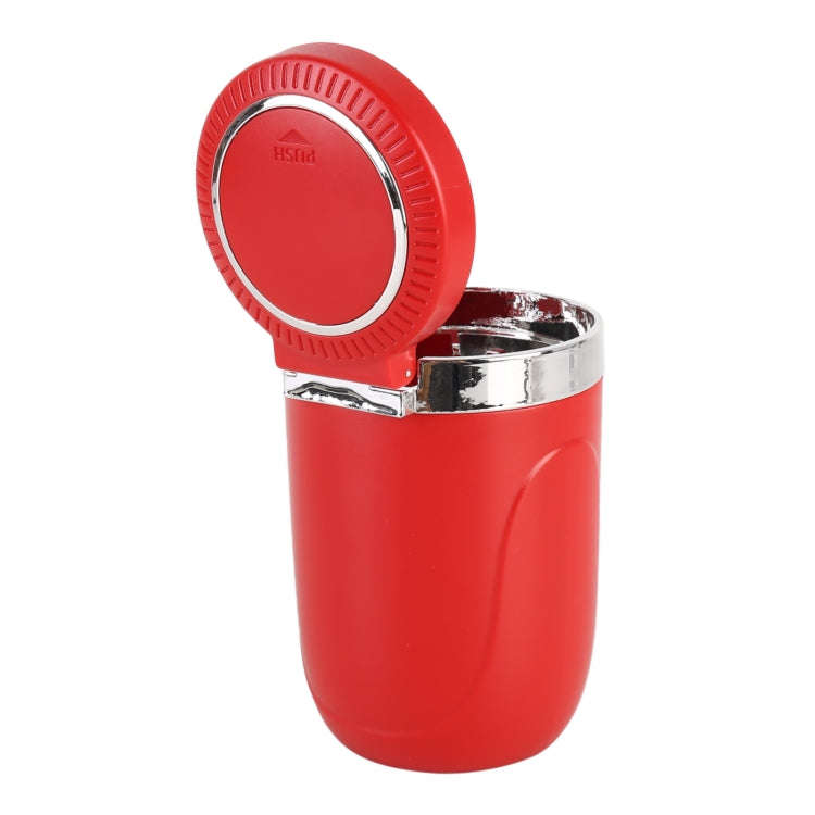 Portable Car Stainless Steel Liner Cigarette Ashtray with Light(Red)