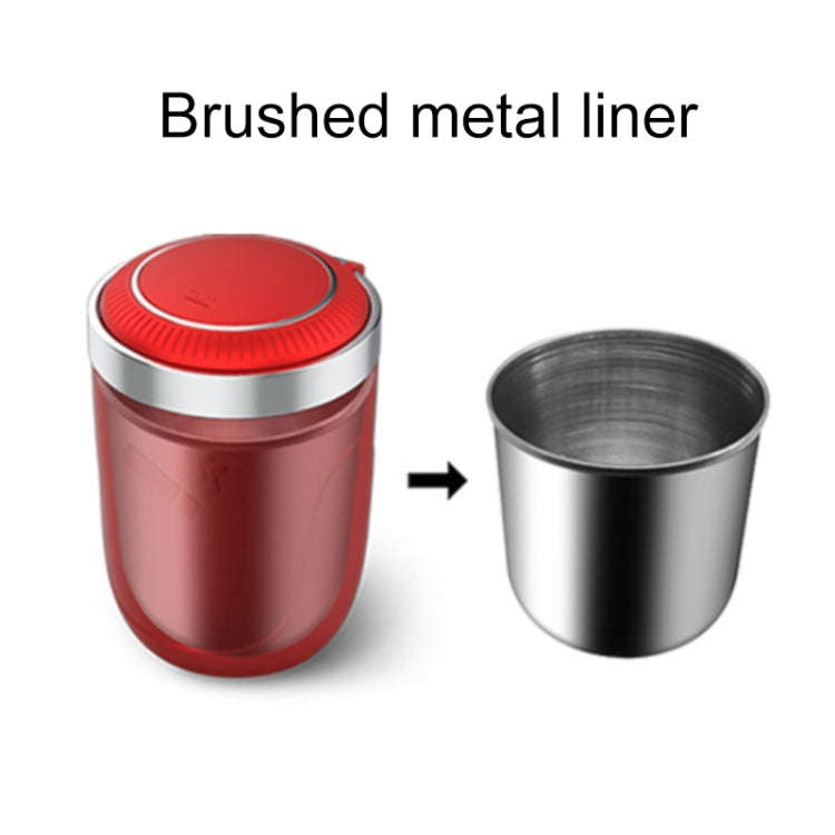 Portable Car Stainless Steel Liner Cigarette Ashtray with Light(Dark Blue)