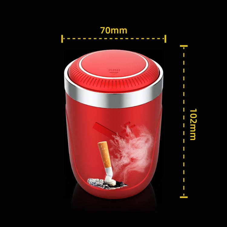 Portable Car Stainless Steel Liner Cigarette Ashtray with Light(Dark Blue)