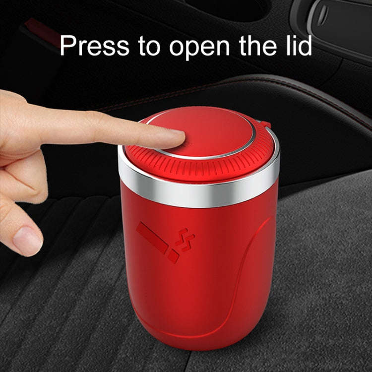Portable Car Stainless Steel Liner Cigarette Ashtray with Light(Dark Blue)